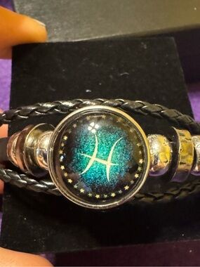 Pisces Triple Leather Adjustable Bracelet